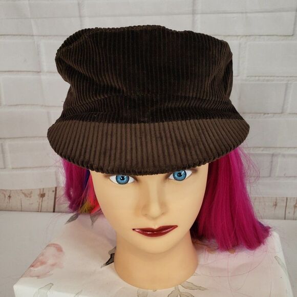 Womens GAP Brown Corduroy Newsboy Cap Hat NEW - Picture 1 of 11